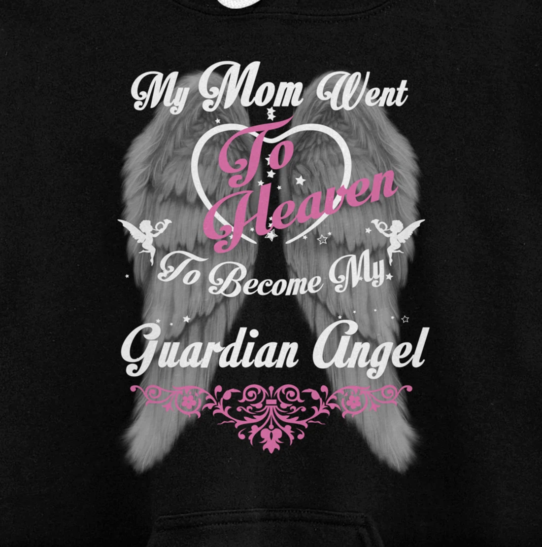 My Mom Went To Heaven To Become My Guardian Angel, Loss Mom Pullover Hoodie