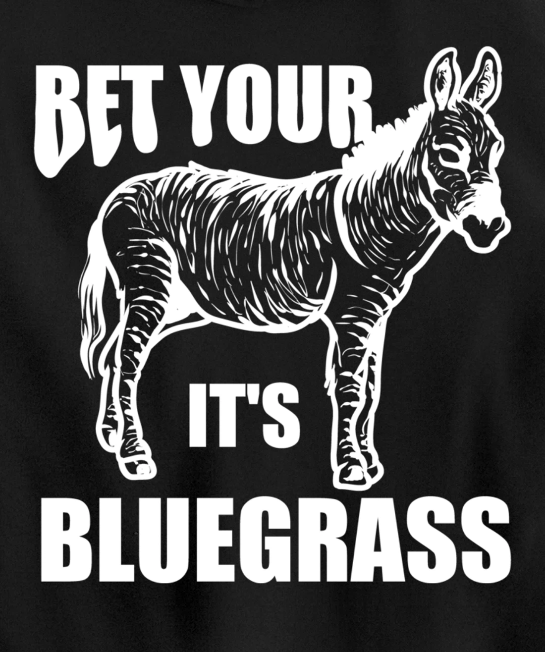 Cool Bet Your Donkey Ass It's Bluegrass Funny Musician Gift Pullover Hoodie