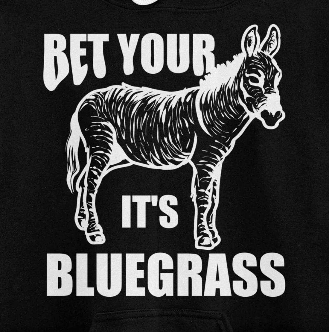 Cool Bet Your Donkey Ass It's Bluegrass Funny Musician Gift Pullover Hoodie