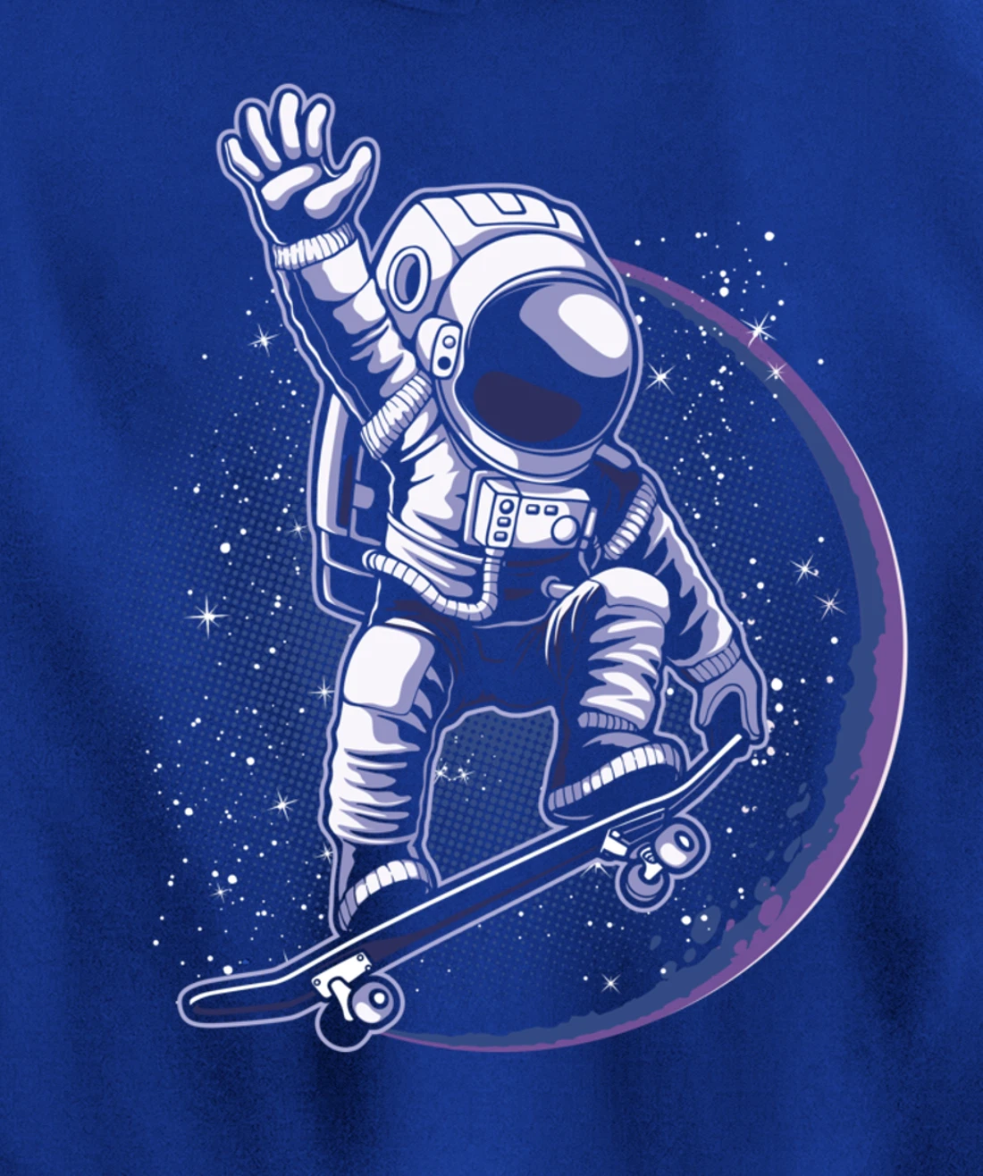 Skateboard Astronaut Space Riding Skating Spaceman Gift Pullover Hoodie