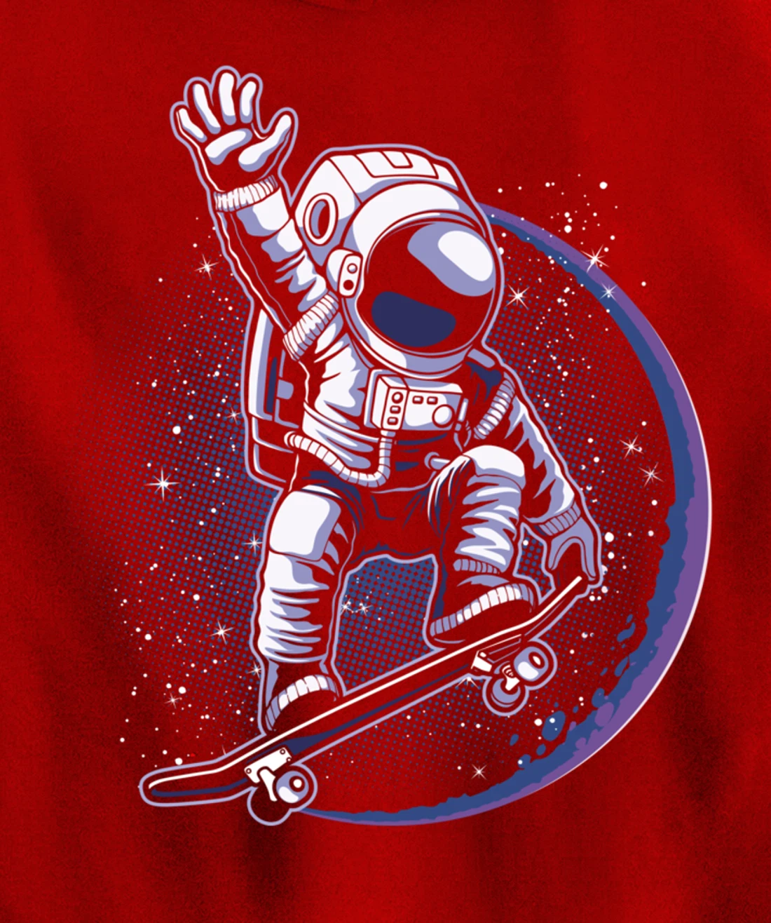 Skateboard Astronaut Space Riding Skating Spaceman Gift Pullover Hoodie