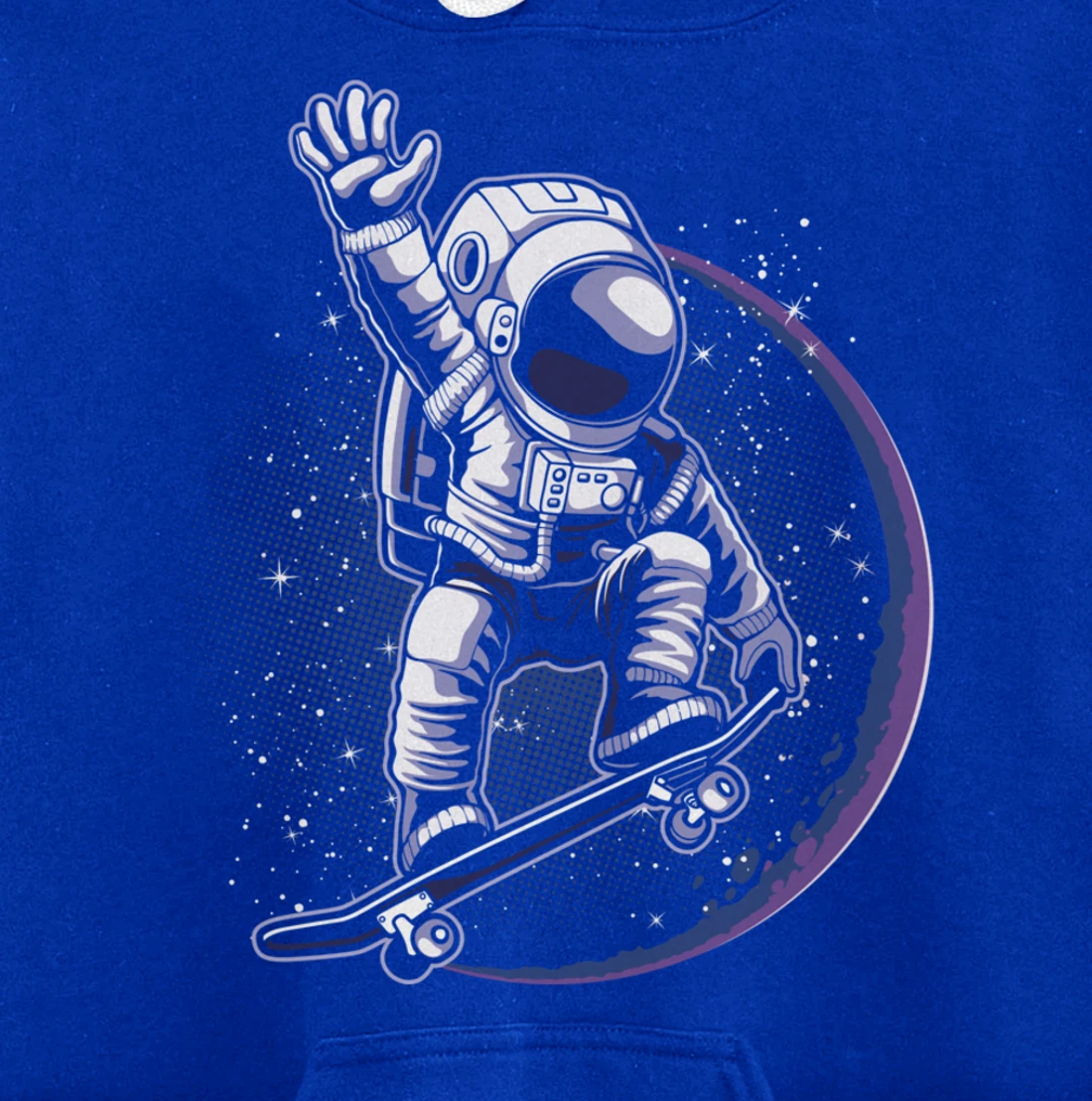 Skateboard Astronaut Space Riding Skating Spaceman Gift Pullover Hoodie