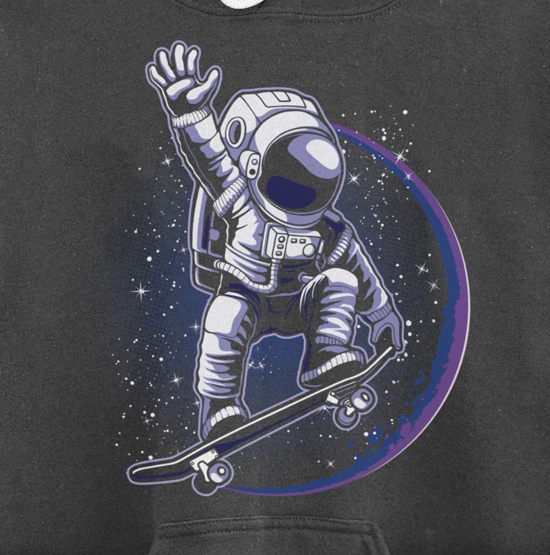Skateboard Astronaut Space Riding Skating Spaceman Gift Pullover Hoodie