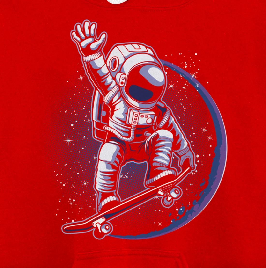 Skateboard Astronaut Space Riding Skating Spaceman Gift Pullover Hoodie
