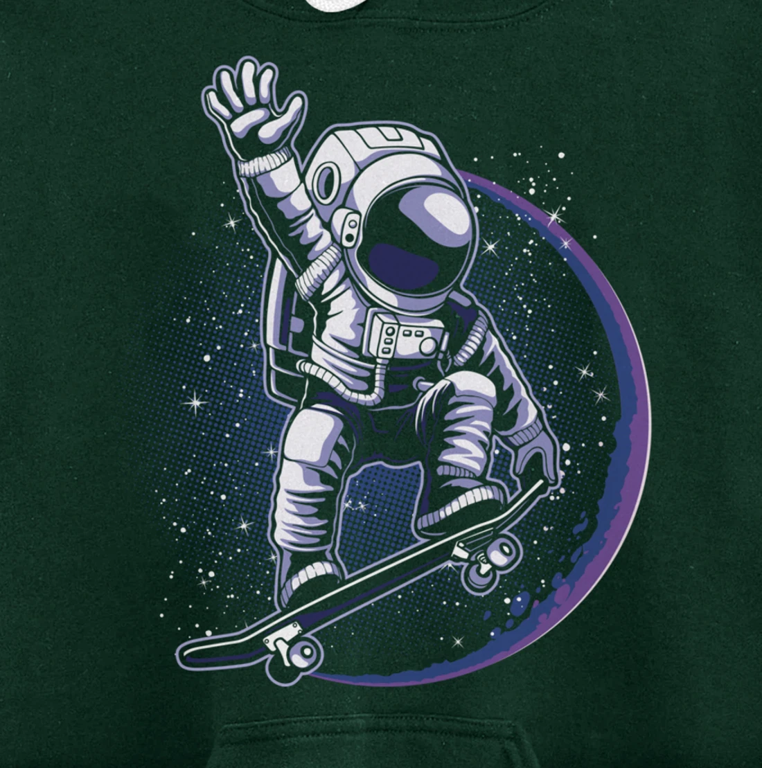 Skateboard Astronaut Space Riding Skating Spaceman Gift Pullover Hoodie