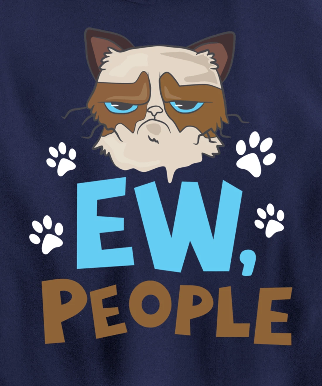 Ew People Cat Pullover Hoodie