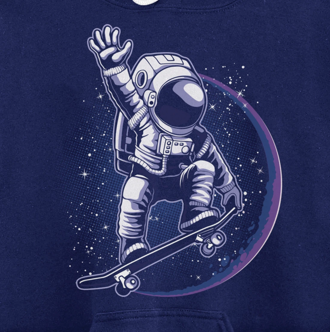 Skateboard Astronaut Space Riding Skating Spaceman Gift Pullover Hoodie