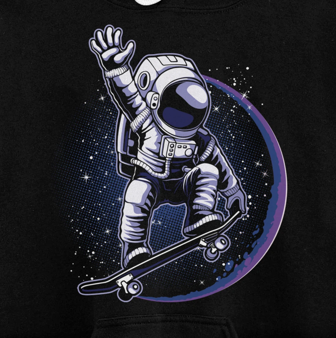 Skateboard Astronaut Space Riding Skating Spaceman Gift Pullover Hoodie