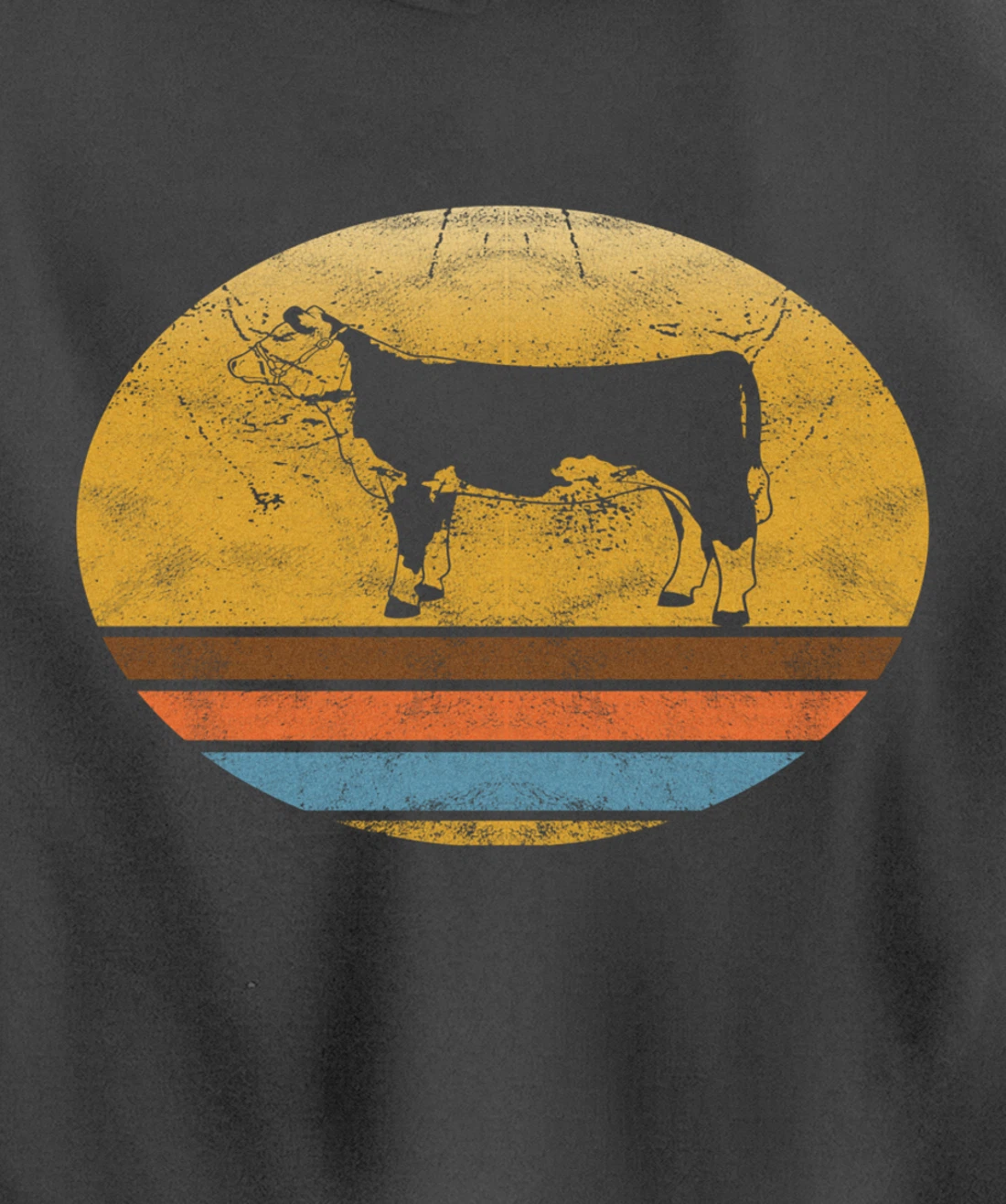 Retro Hereford cattle Animal Vintage Style Love Animals Gift Pullover Hoodie