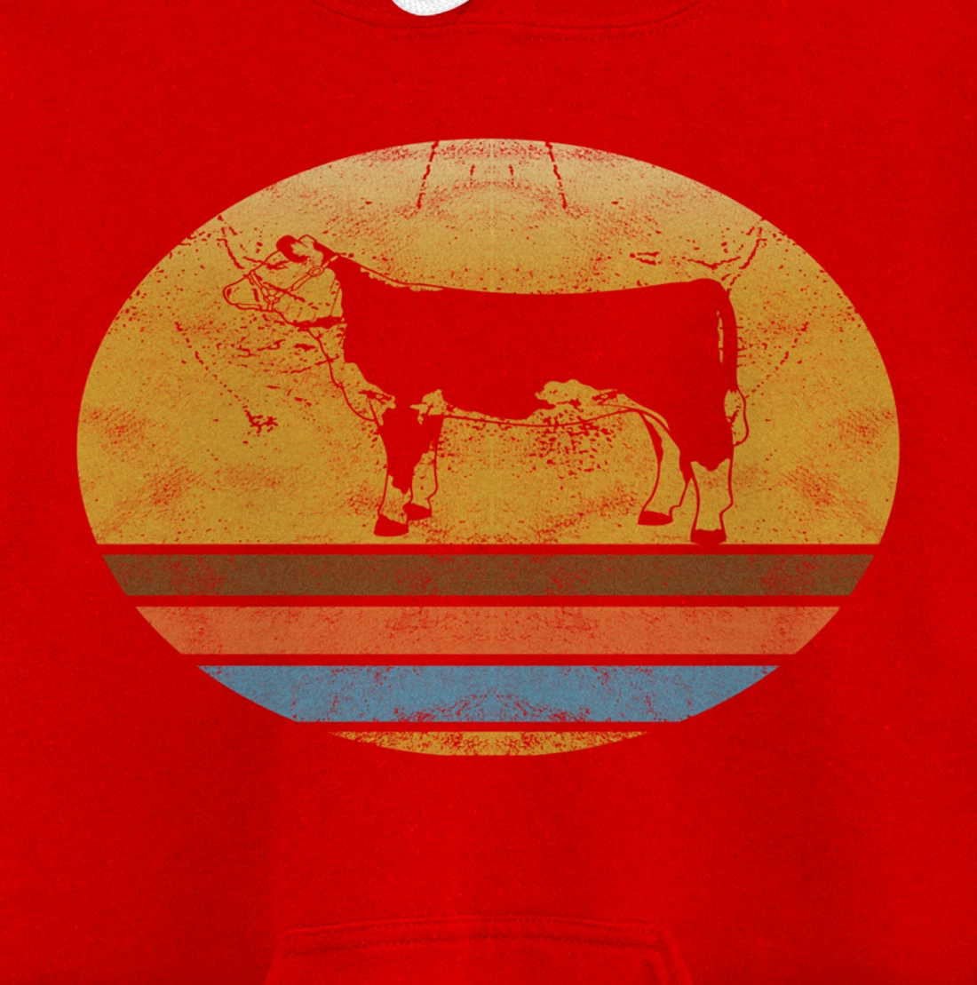 Retro Hereford cattle Animal Vintage Style Love Animals Gift Pullover Hoodie