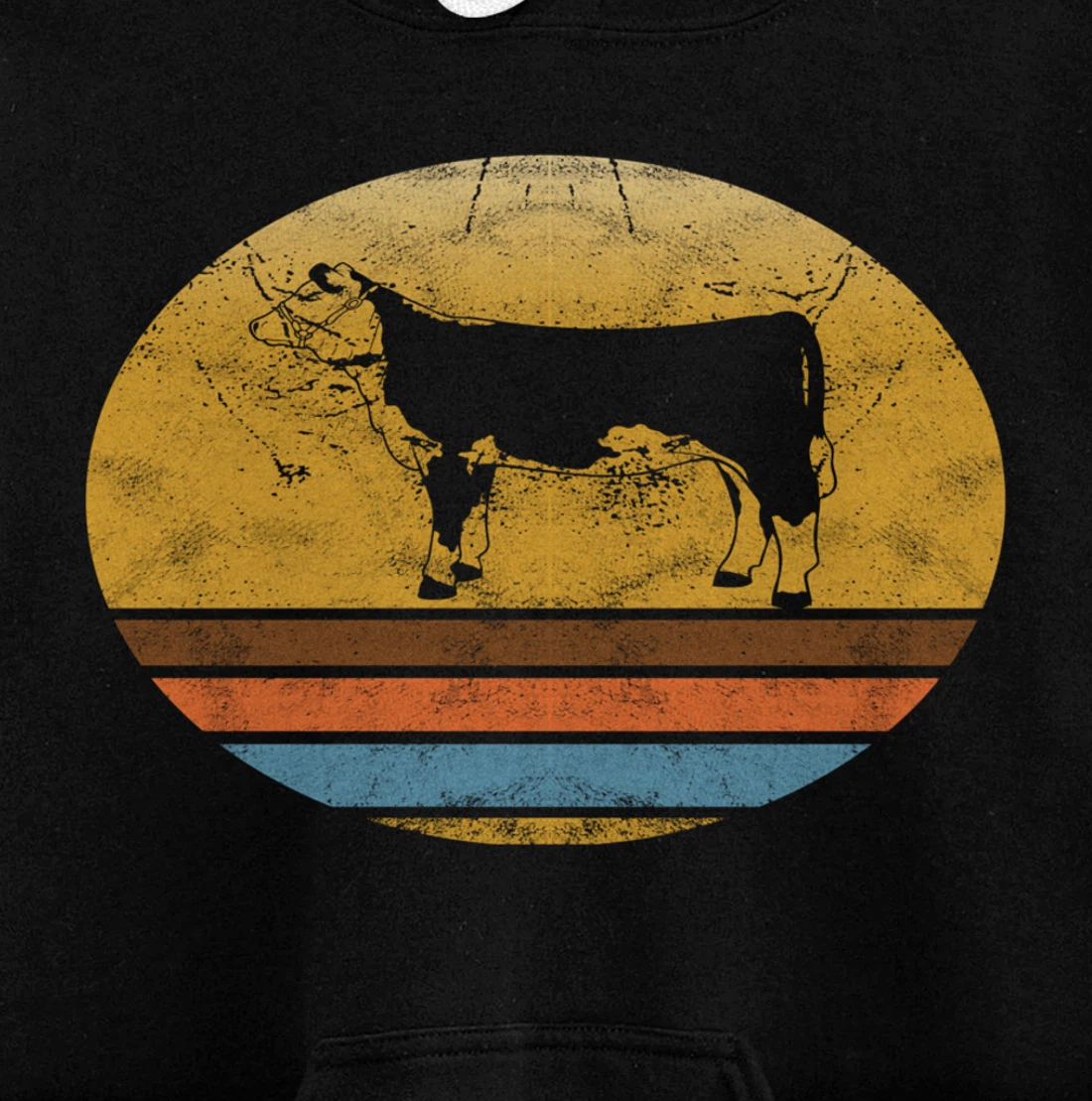 Retro Hereford cattle Animal Vintage Style Love Animals Gift Pullover Hoodie