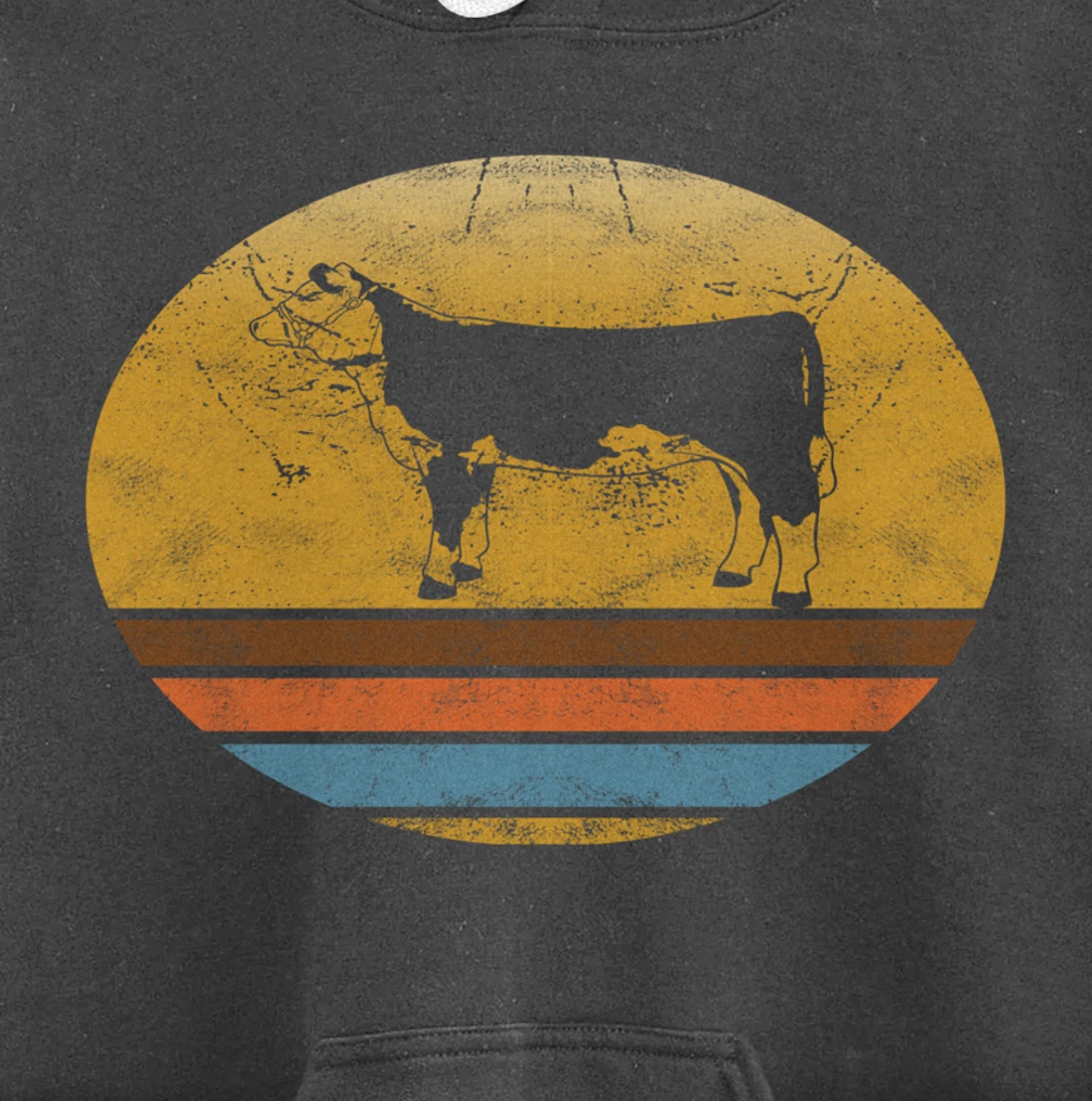 Retro Hereford cattle Animal Vintage Style Love Animals Gift Pullover Hoodie