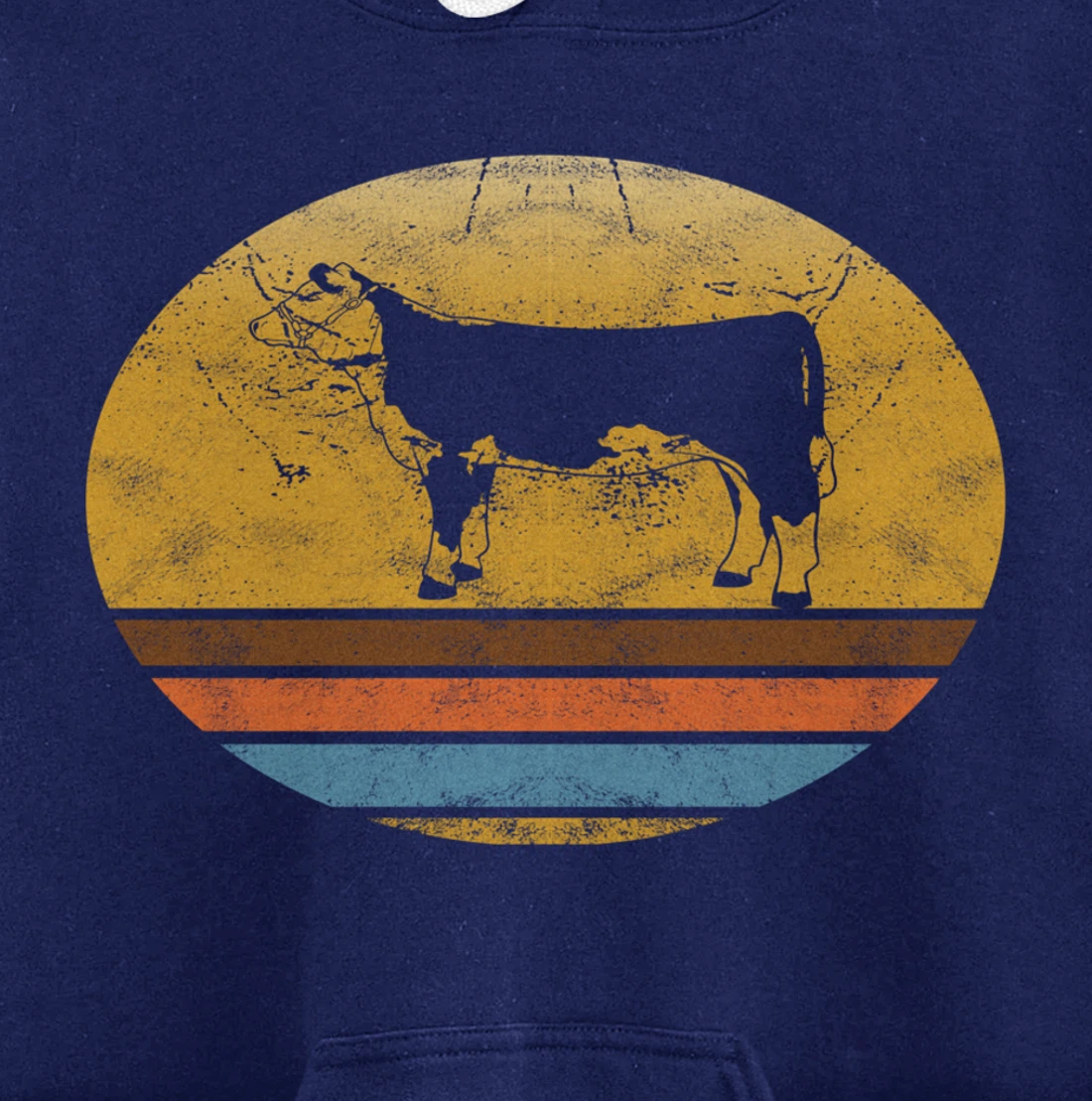 Retro Hereford cattle Animal Vintage Style Love Animals Gift Pullover Hoodie