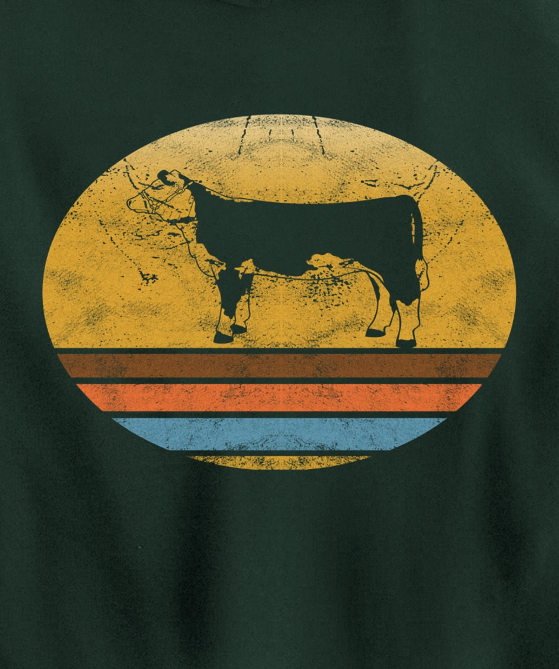 Retro Hereford cattle Animal Vintage Style Love Animals Gift Pullover Hoodie