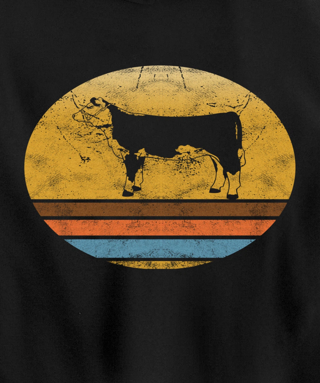 Retro Hereford cattle Animal Vintage Style Love Animals Gift Pullover Hoodie