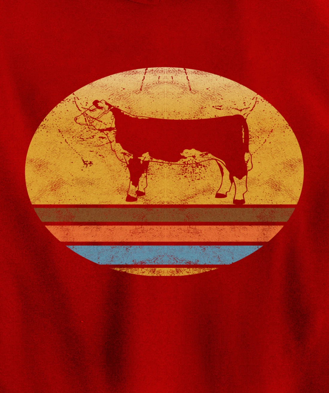 Retro Hereford cattle Animal Vintage Style Love Animals Gift Pullover Hoodie