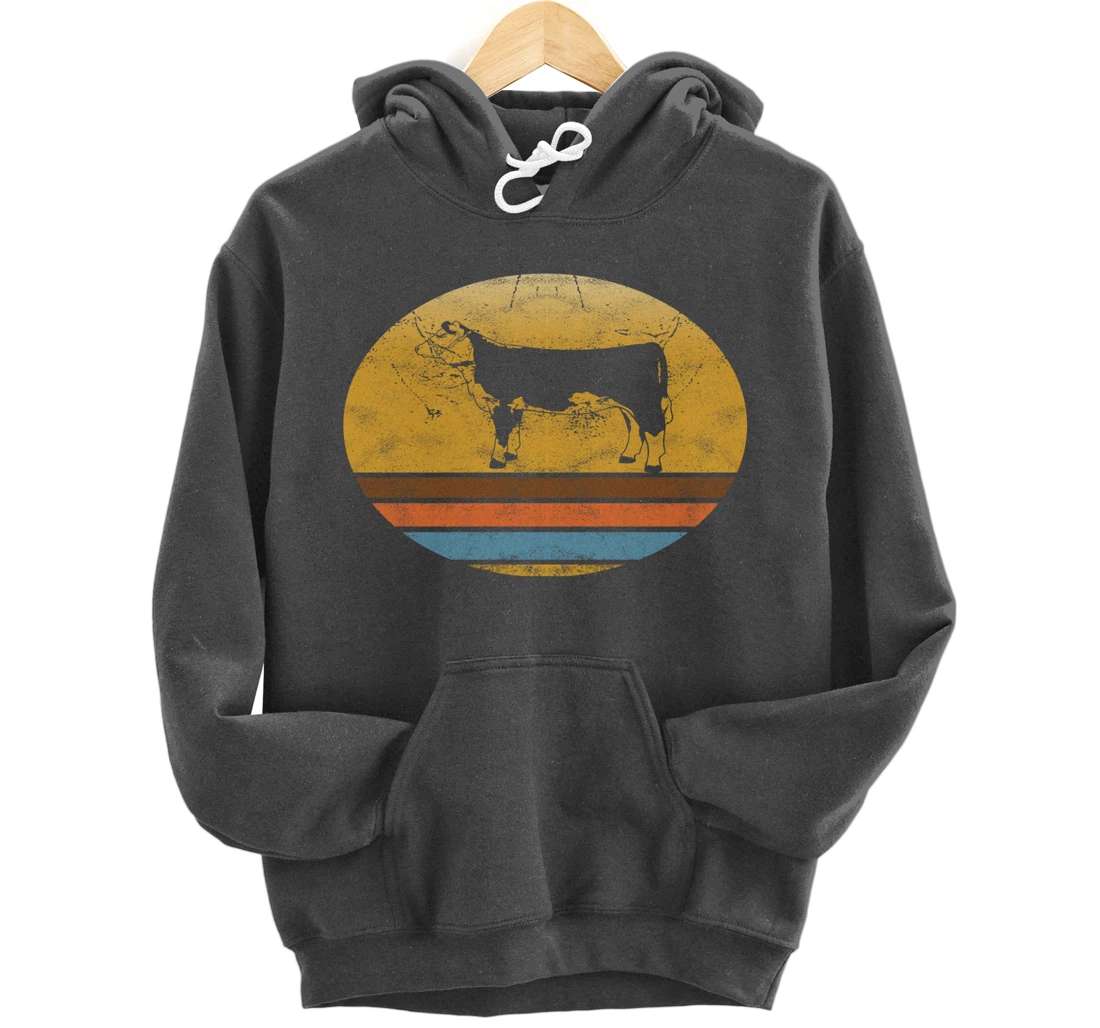 Retro Hereford cattle Animal Vintage Style Love Animals Gift Pullover Hoodie