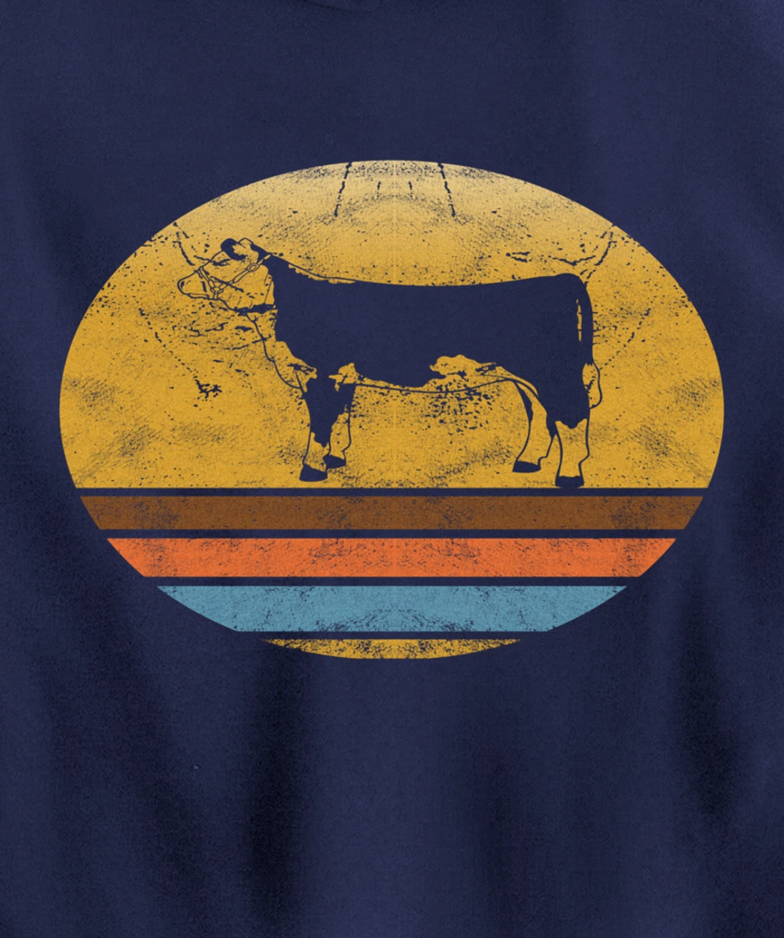 Retro Hereford cattle Animal Vintage Style Love Animals Gift Pullover Hoodie