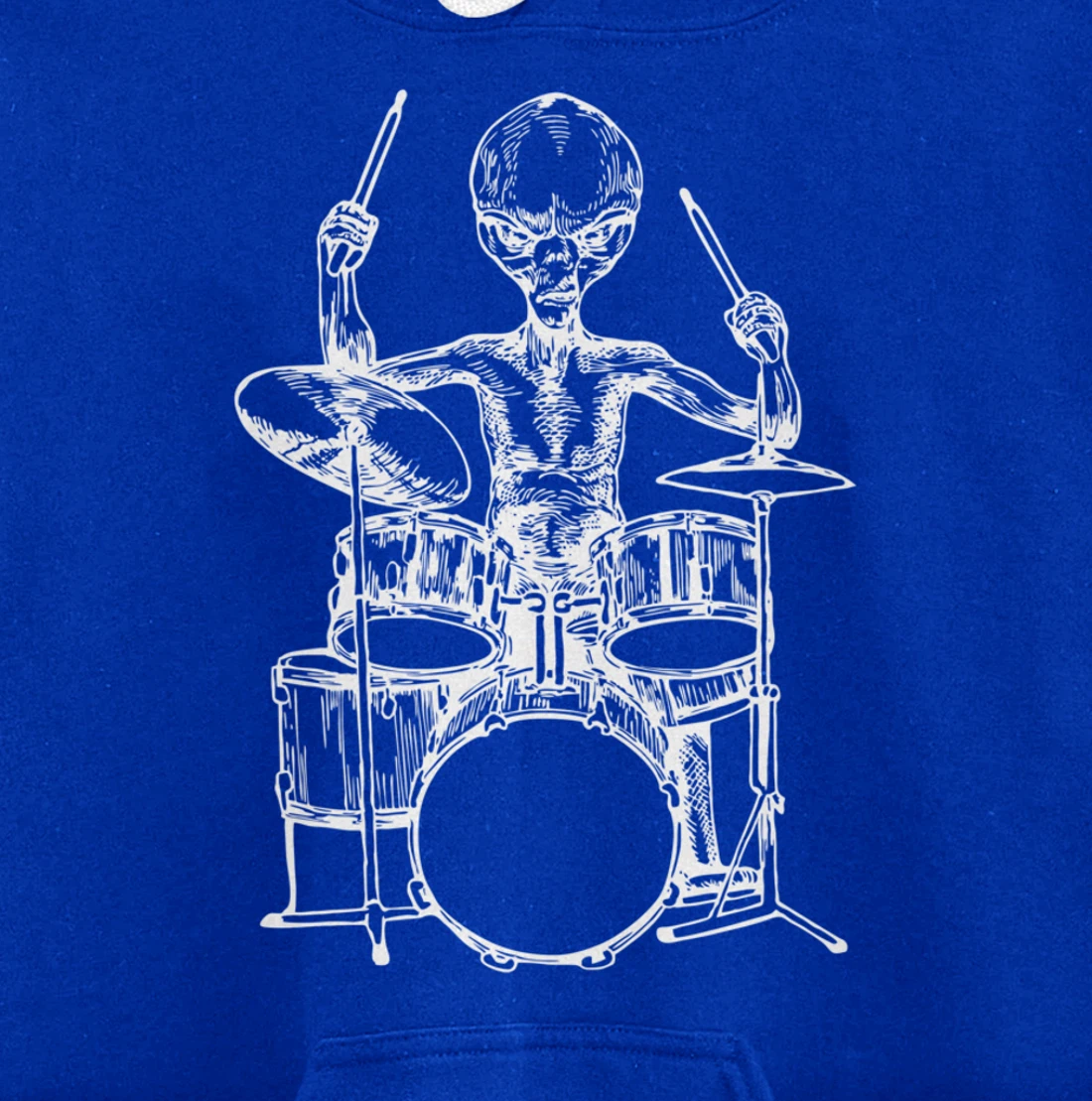 SEEMBO Alien Playing Drums Drummer Musician Drumming Band Pullover Hoodie