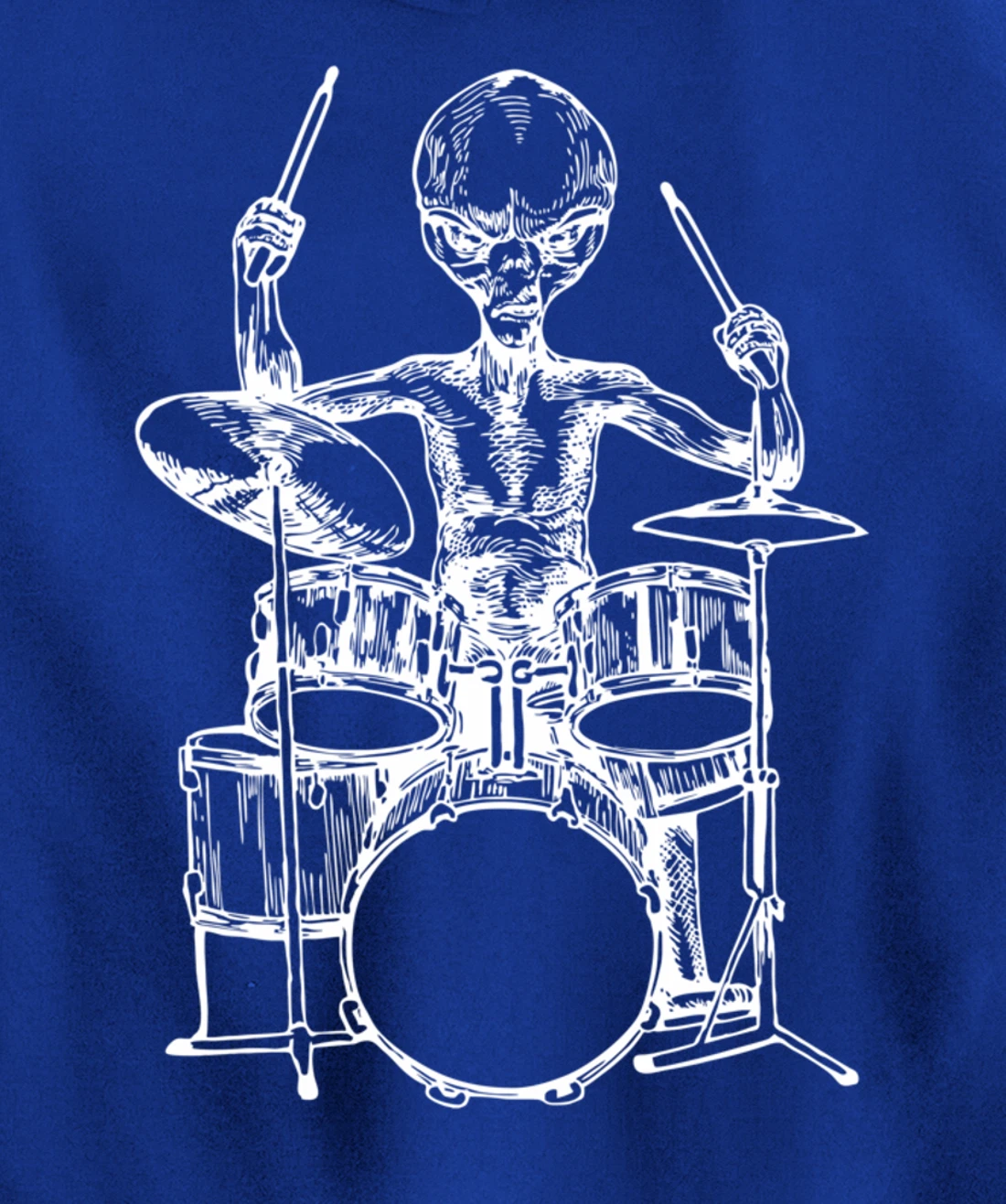 SEEMBO Alien Playing Drums Drummer Musician Drumming Band Pullover Hoodie