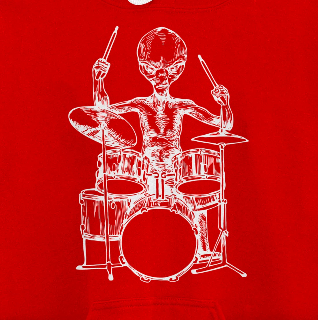 SEEMBO Alien Playing Drums Drummer Musician Drumming Band Pullover Hoodie