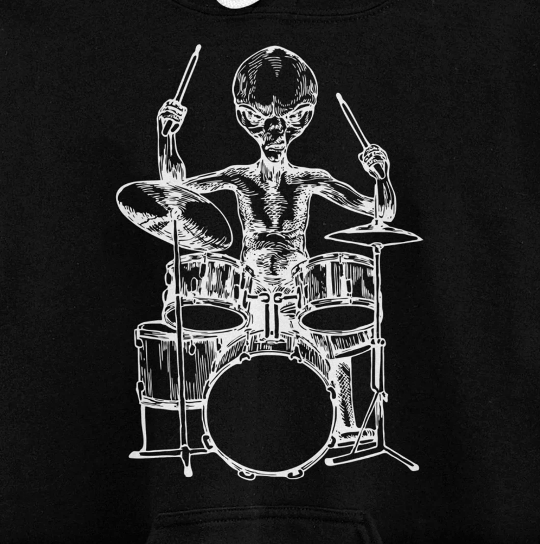 SEEMBO Alien Playing Drums Drummer Musician Drumming Band Pullover Hoodie