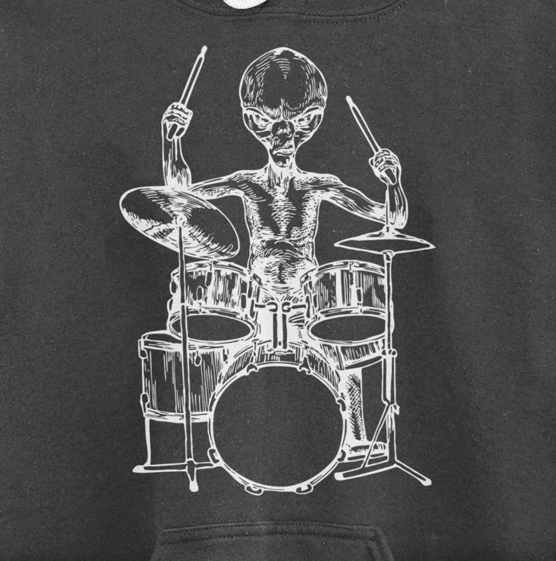 SEEMBO Alien Playing Drums Drummer Musician Drumming Band Pullover Hoodie