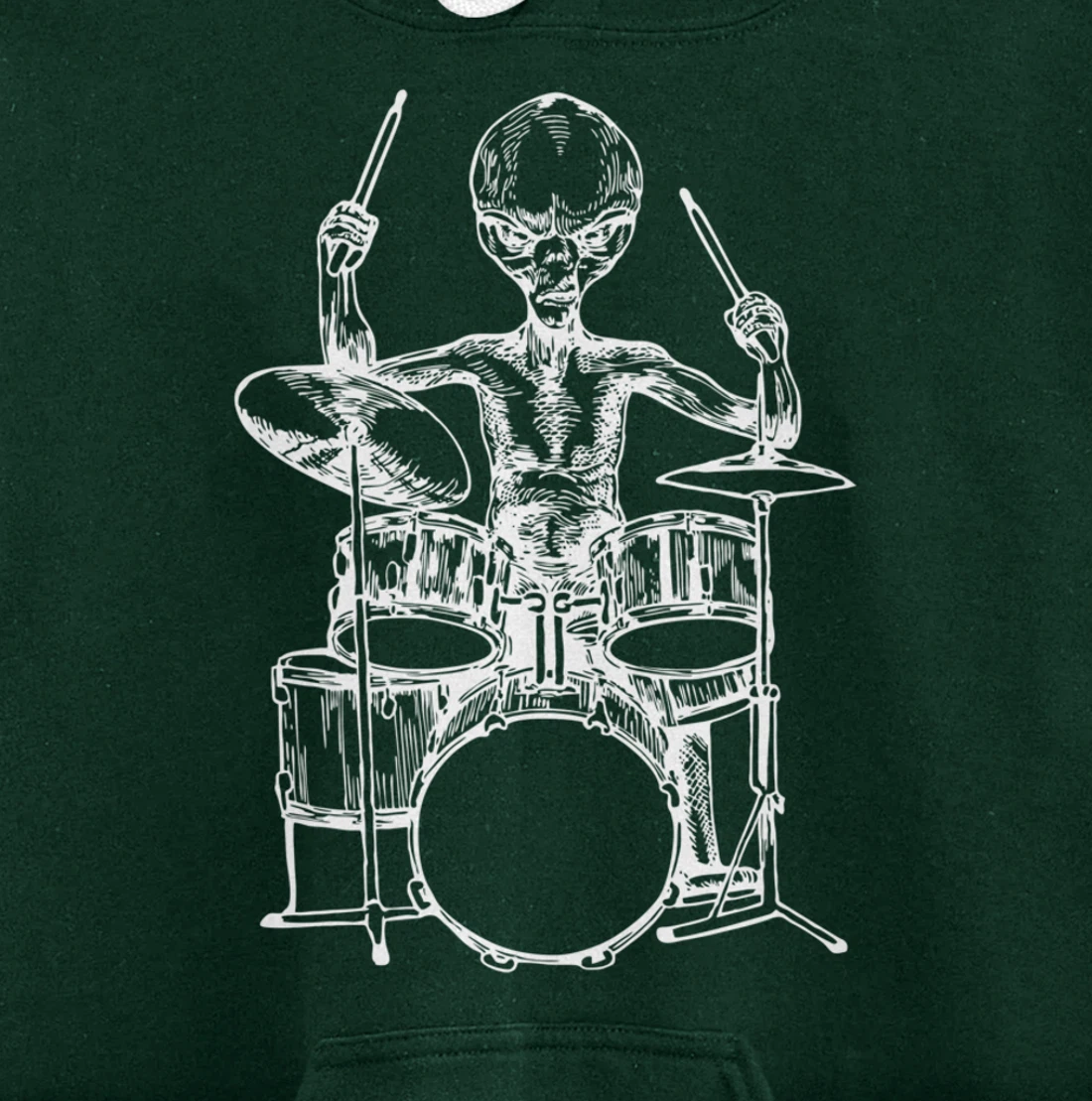 SEEMBO Alien Playing Drums Drummer Musician Drumming Band Pullover Hoodie