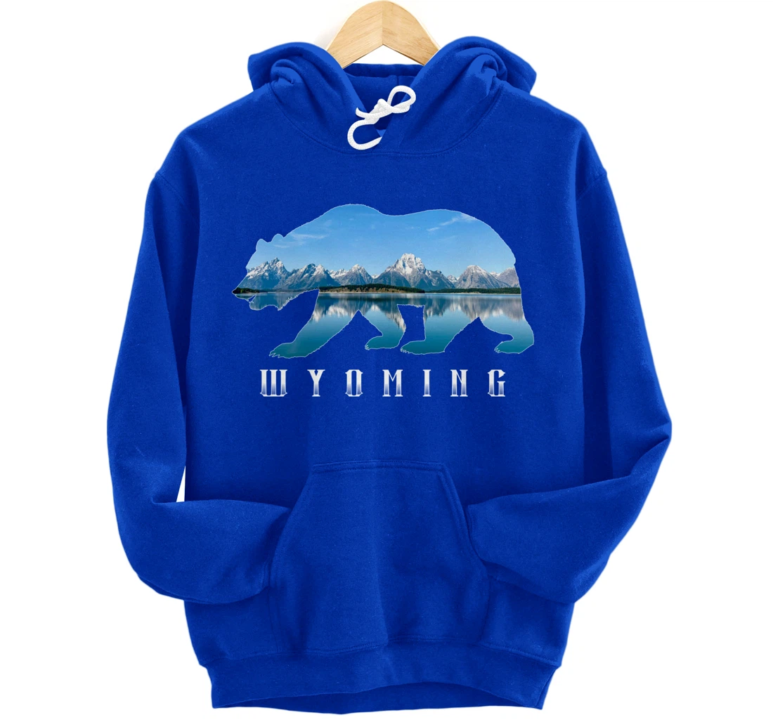 Wyoming Bear & Grand Teton National Park Image Souvenir Pullover Hoodie