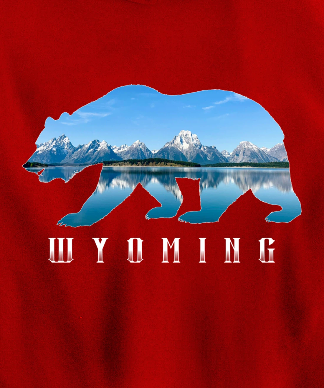 Wyoming Bear & Grand Teton National Park Image Souvenir Pullover Hoodie