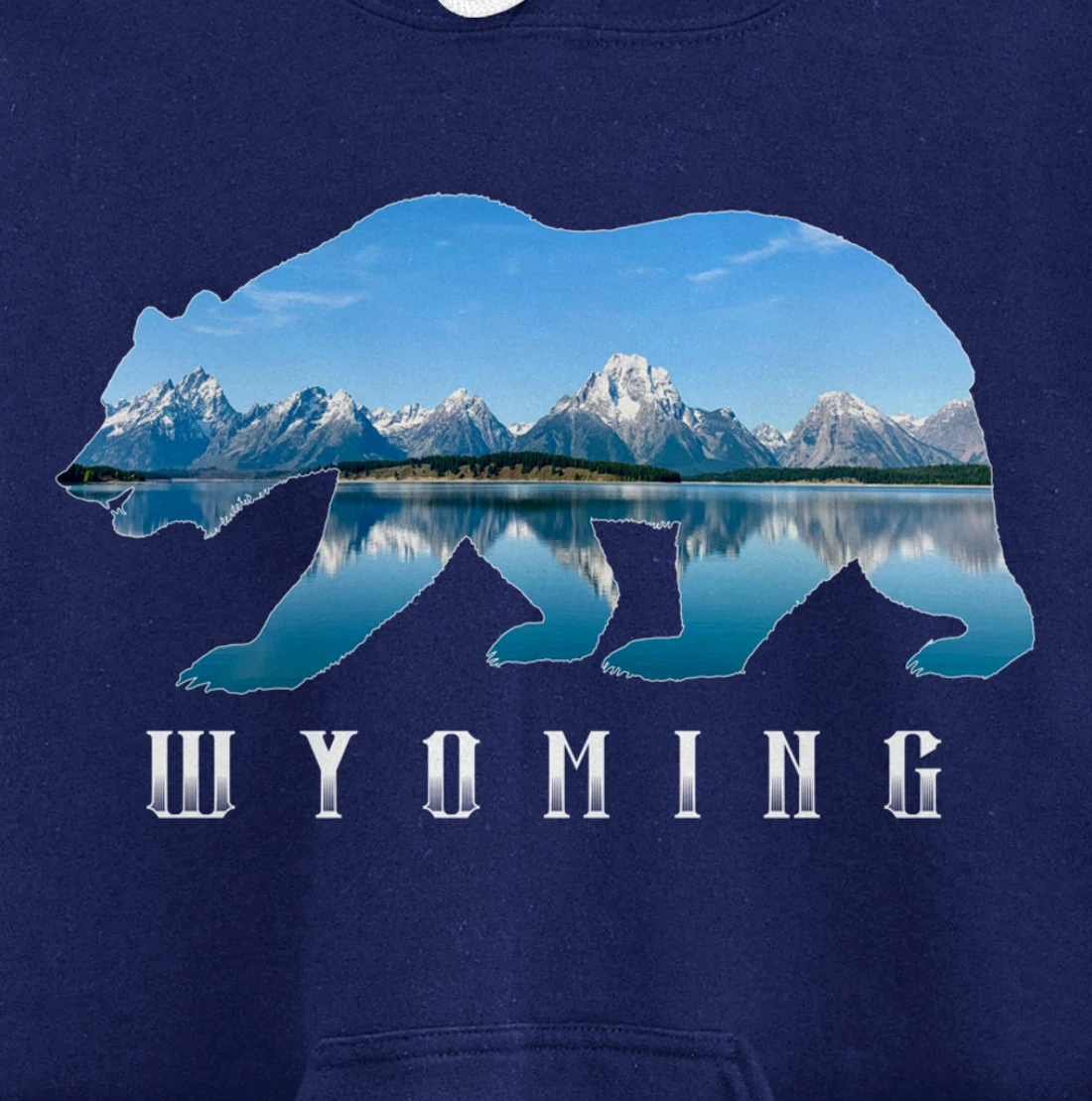 Wyoming Bear & Grand Teton National Park Image Souvenir Pullover Hoodie