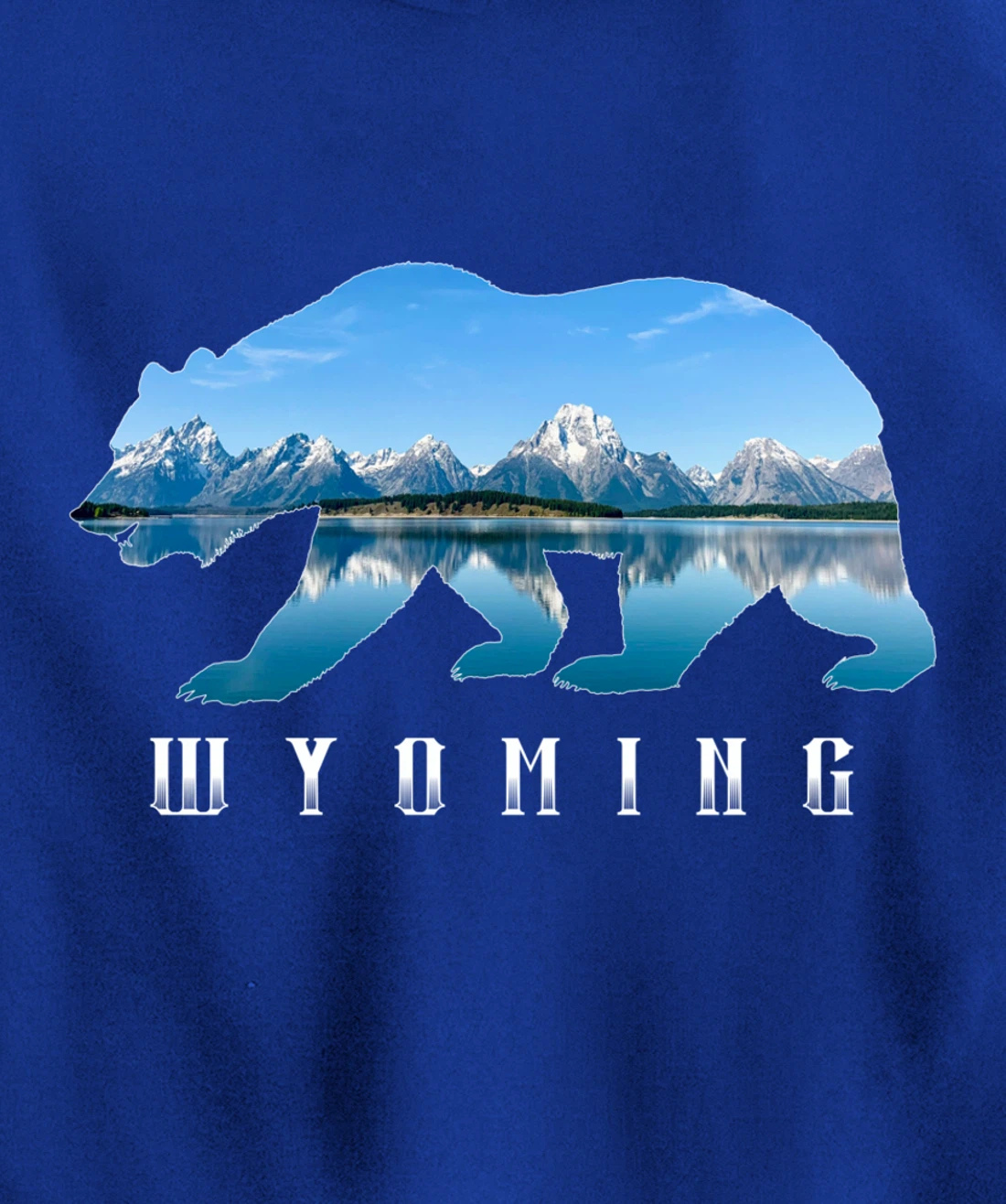 Wyoming Bear & Grand Teton National Park Image Souvenir Pullover Hoodie