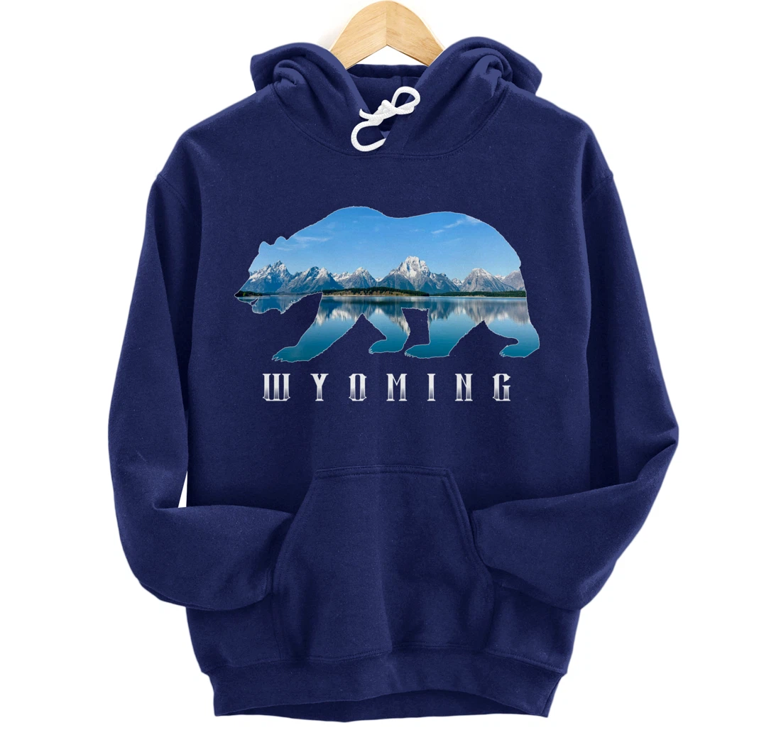 Wyoming Bear & Grand Teton National Park Image Souvenir Pullover Hoodie