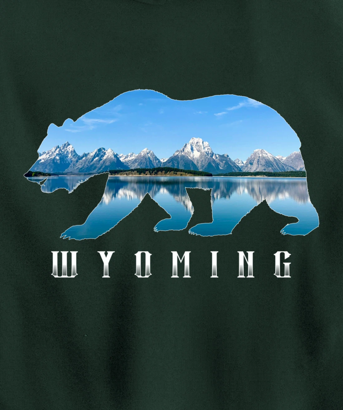 Wyoming Bear & Grand Teton National Park Image Souvenir Pullover Hoodie