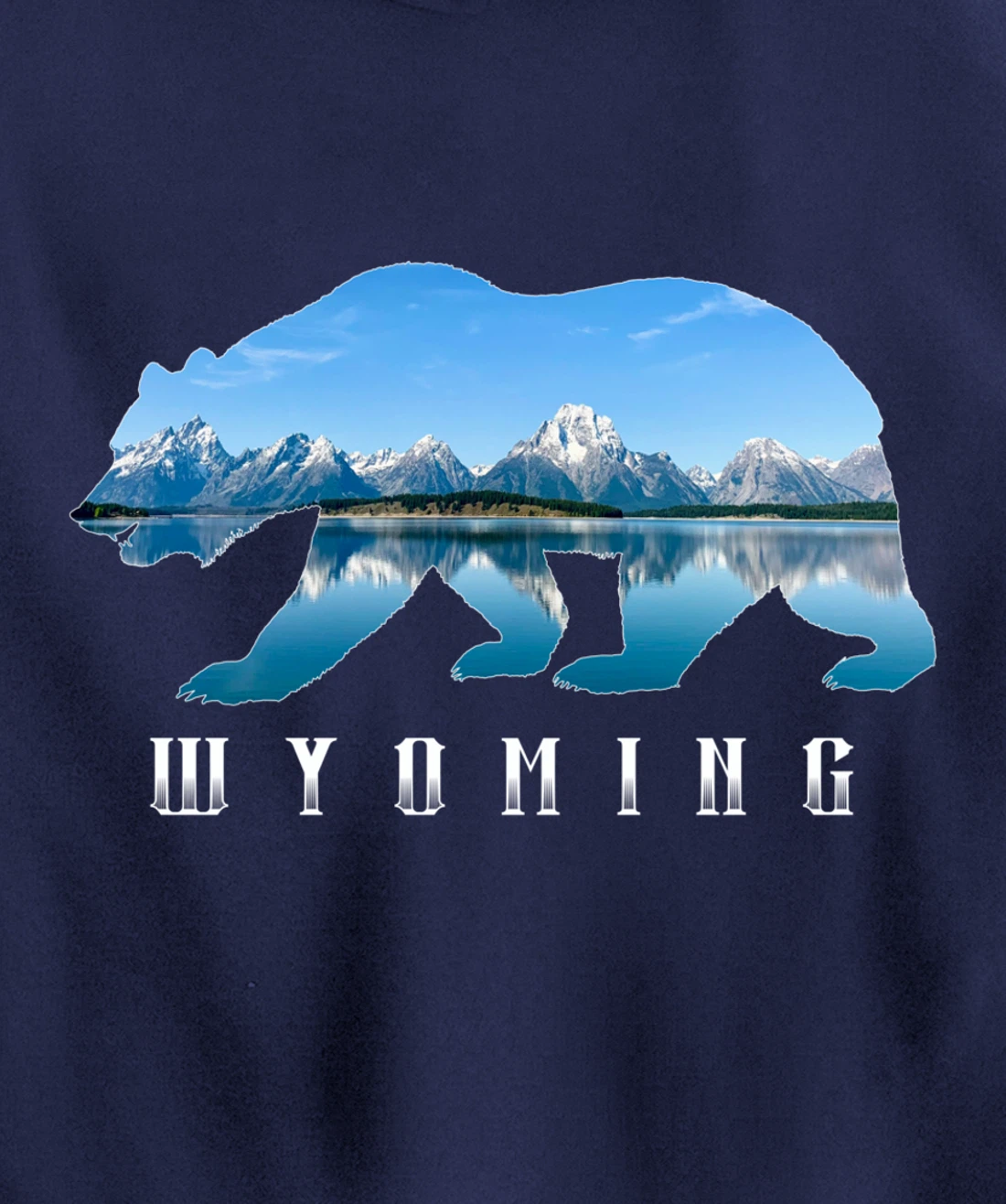 Wyoming Bear & Grand Teton National Park Image Souvenir Pullover Hoodie