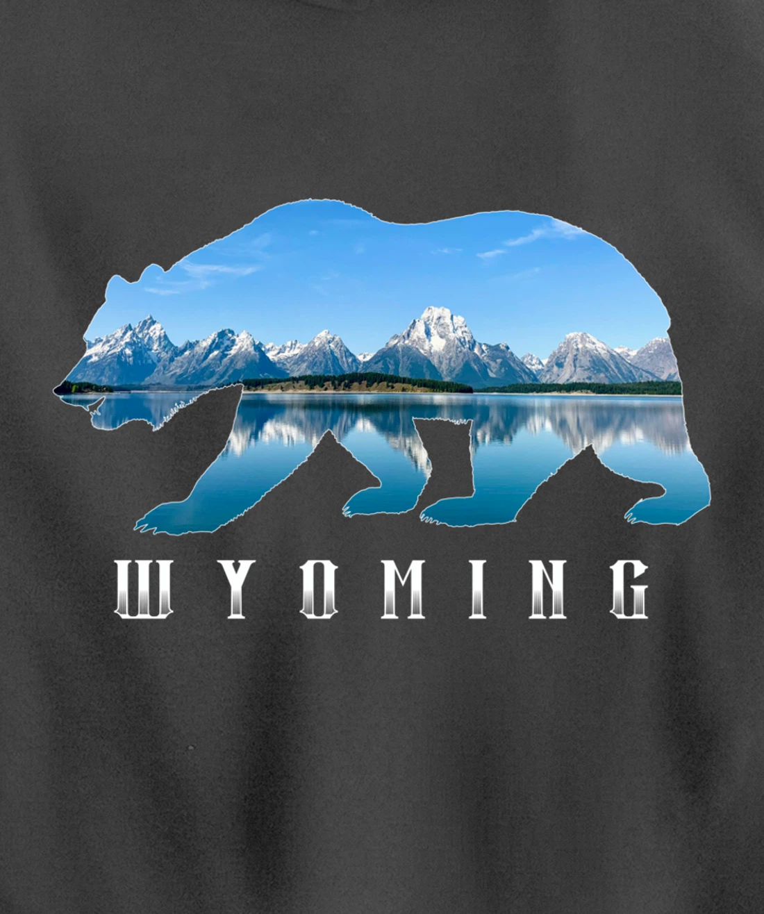 Wyoming Bear & Grand Teton National Park Image Souvenir Pullover Hoodie