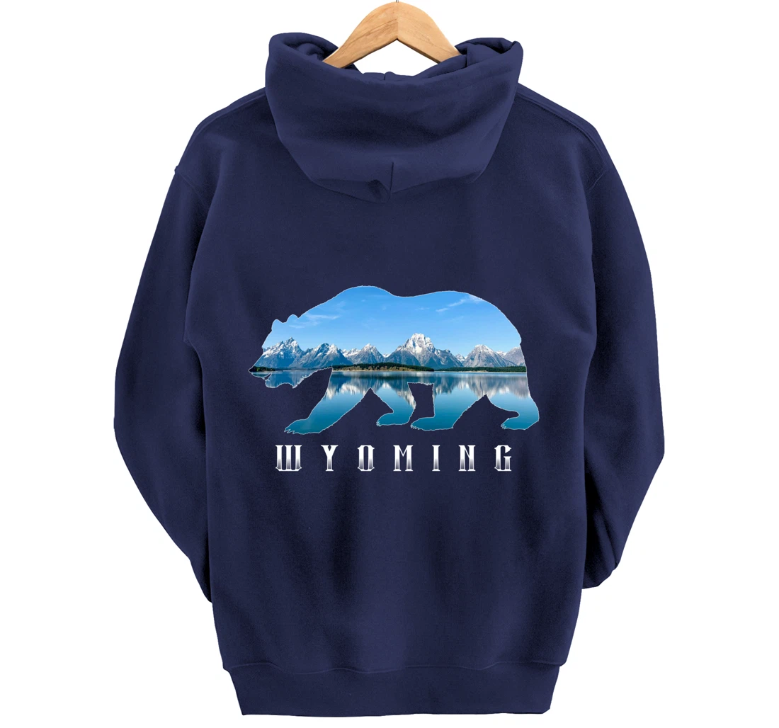 Wyoming Bear & Grand Teton National Park Image Souvenir Pullover Hoodie
