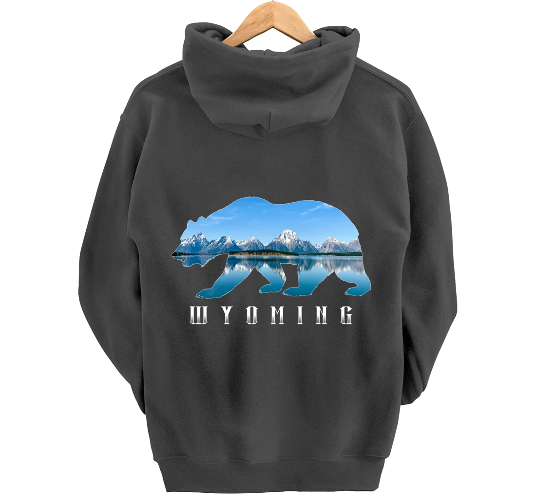 Wyoming Bear & Grand Teton National Park Image Souvenir Pullover Hoodie