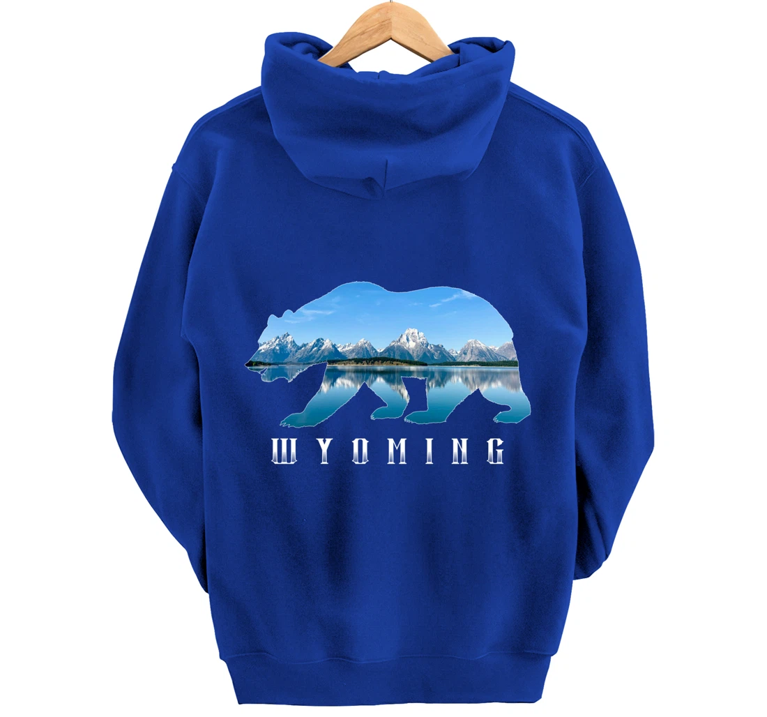 Wyoming Bear & Grand Teton National Park Image Souvenir Pullover Hoodie