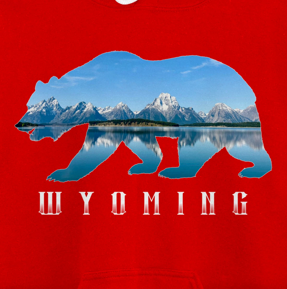 Wyoming Bear & Grand Teton National Park Image Souvenir Pullover Hoodie