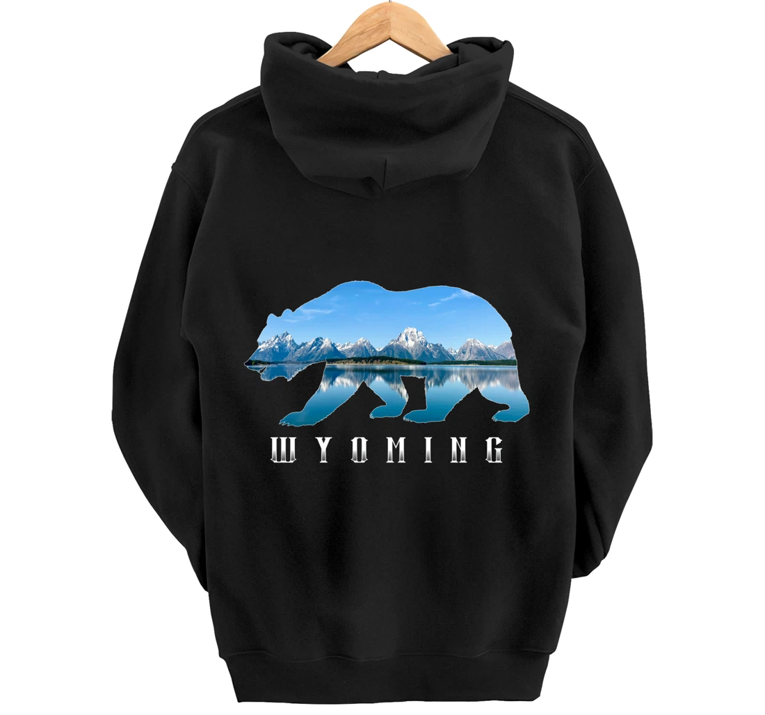 Wyoming Bear & Grand Teton National Park Image Souvenir Pullover Hoodie