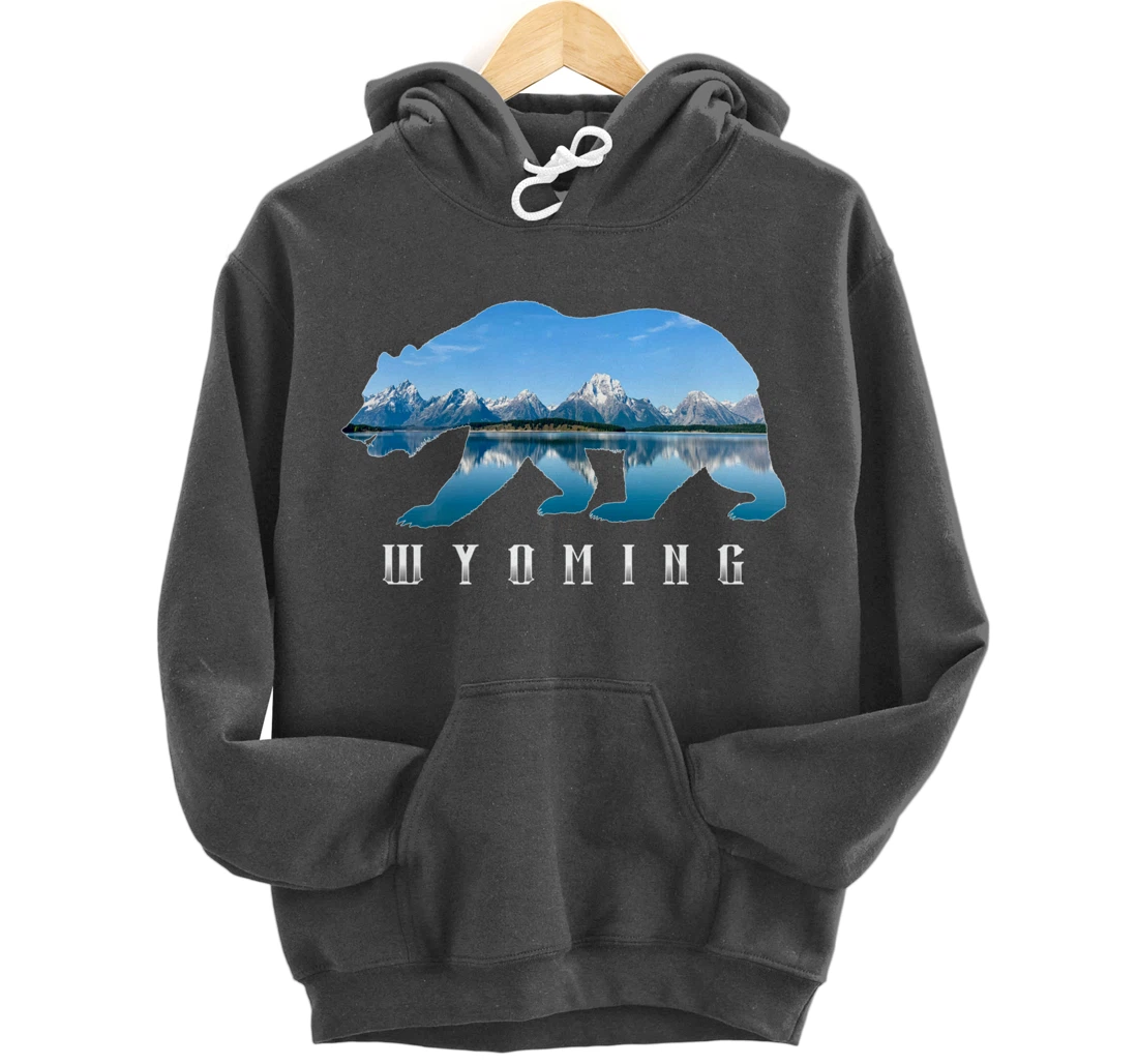 Wyoming Bear & Grand Teton National Park Image Souvenir Pullover Hoodie