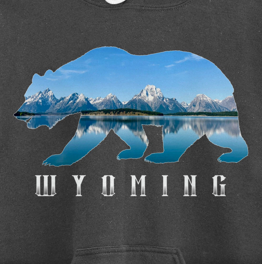 Wyoming Bear & Grand Teton National Park Image Souvenir Pullover Hoodie