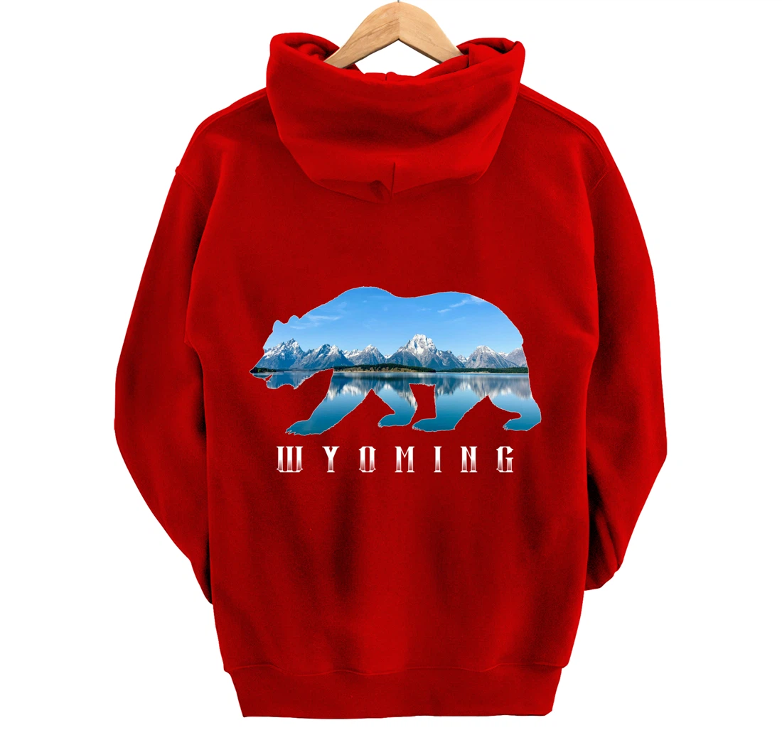 Wyoming Bear & Grand Teton National Park Image Souvenir Pullover Hoodie