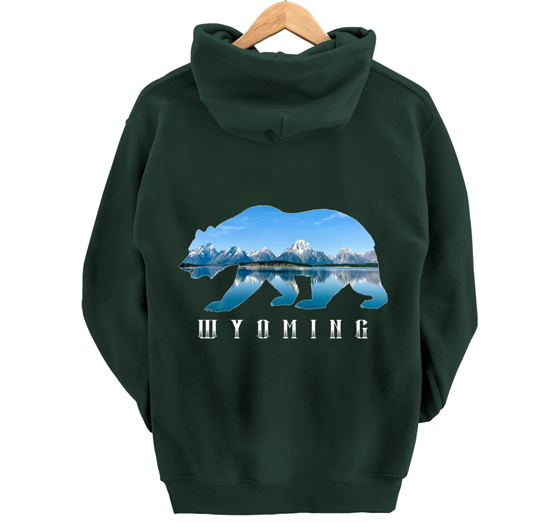 Wyoming Bear & Grand Teton National Park Image Souvenir Pullover Hoodie