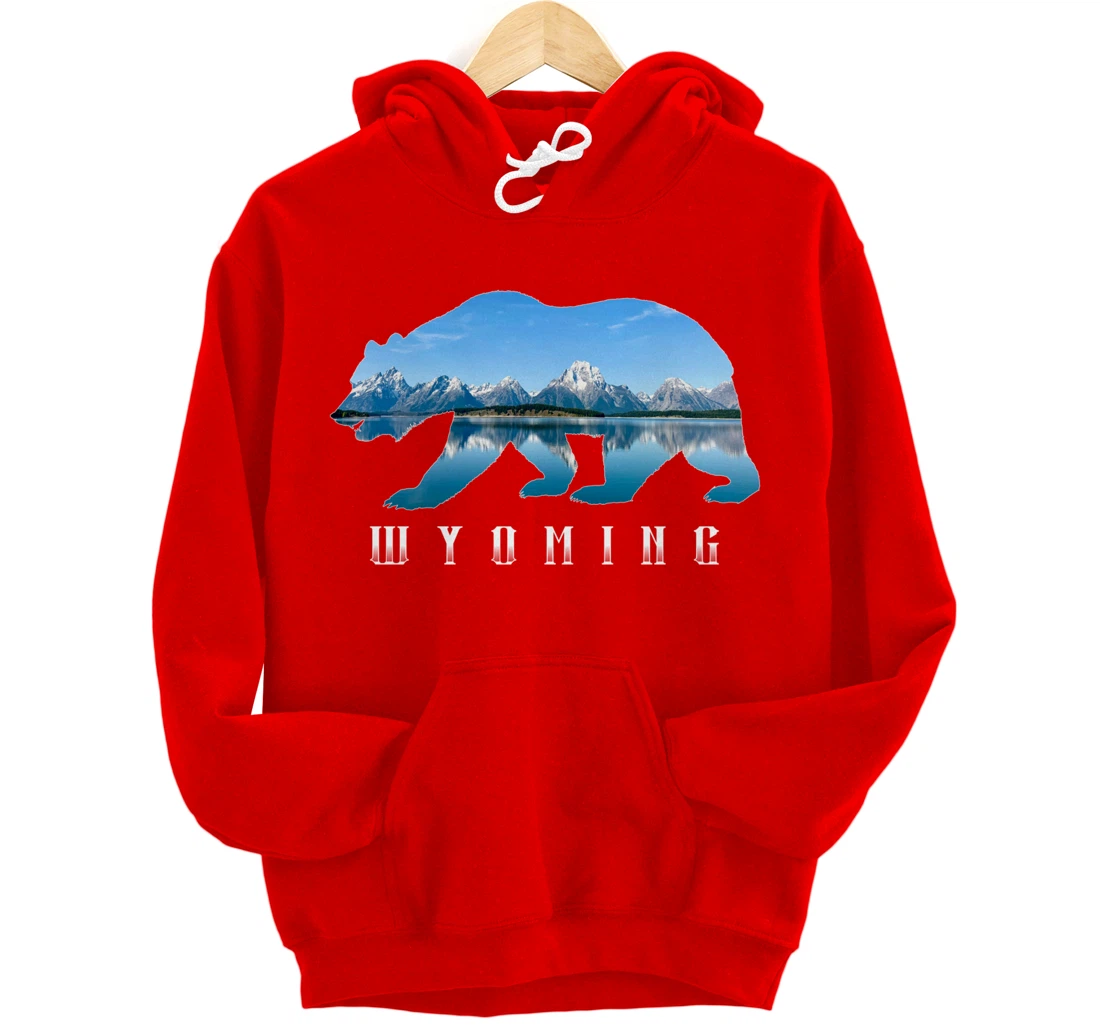 Wyoming Bear & Grand Teton National Park Image Souvenir Pullover Hoodie