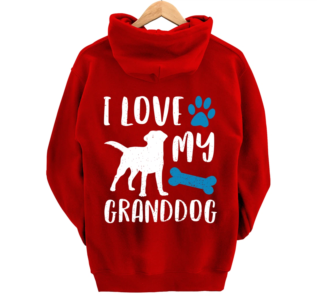 I Love My Granddog Shirt Labrador Retriever Dog Grandma Gift Pullover Hoodie