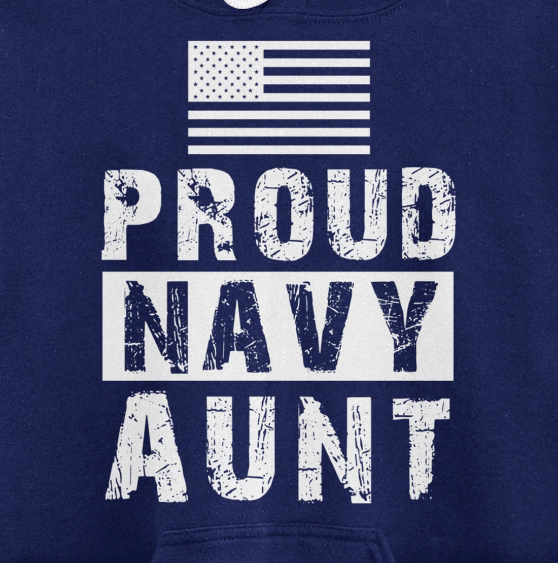 Womens Proud Navy Aunt Family Military Appreciation Graphic Pullover Hoodie