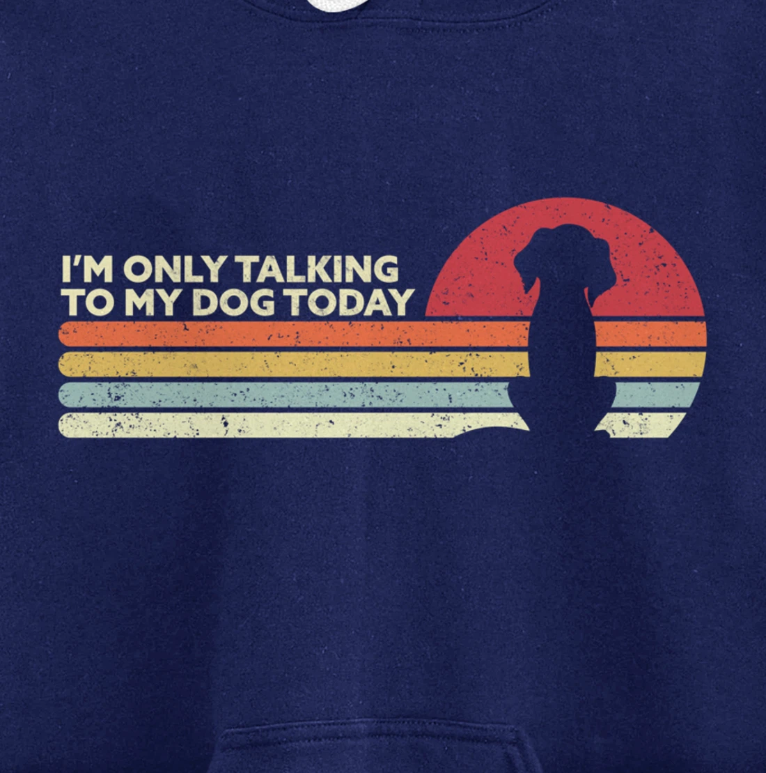 Funny Dog Design. I'm Only Talking To My Dog Today, Retro Pullover Hoodie