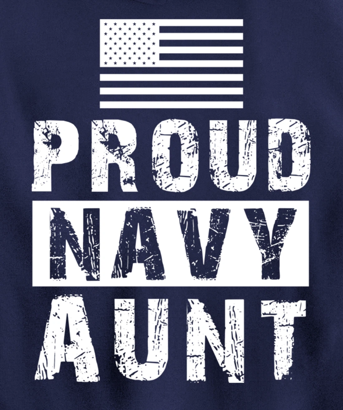 Womens Proud Navy Aunt Family Military Appreciation Graphic Pullover Hoodie